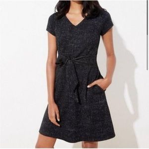 BNWT Loft Shimmer Tie Waist Tweed Dress with Pockets - Never Worn!